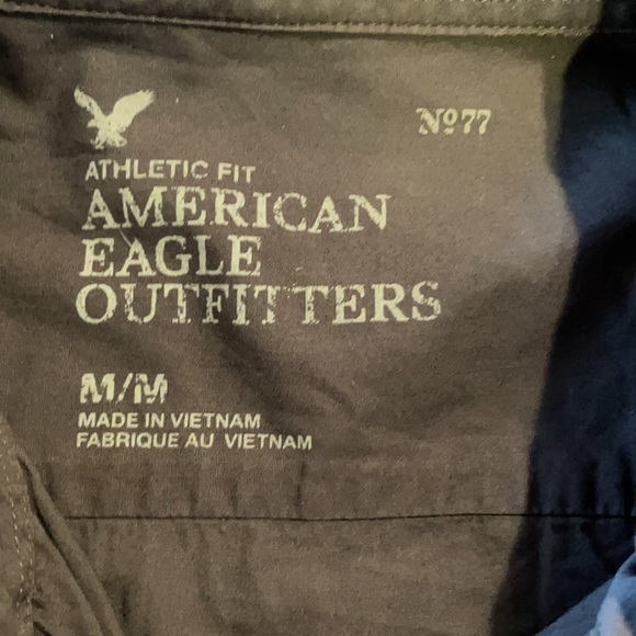Medium Gray American Eagle Button Down Shirt - Picture 3 of 4